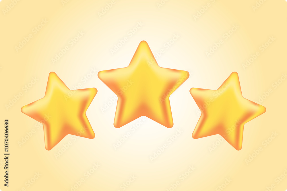 Cute gold 3D stars icon with glowing texture, best seller or great quality icon. Competition, winner, good customer icon isolated vector illustration Cute gold 3D stars icon with glowing texture, best seller or great quality icon. Competition, winner, good customer icon isolated vector illustration