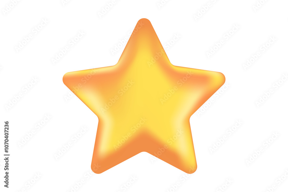 Cute gold 3D star icon with glowing texture, best seller or great quality icon isolated PNG, transparent background. Competition, winner, favourite customer icon isolated vector illustration Cute gold 3D star icon with glowing texture, best seller or great quality icon isolated PNG, transparent background. Competition, winner, favourite customer icon isolated vector illustration