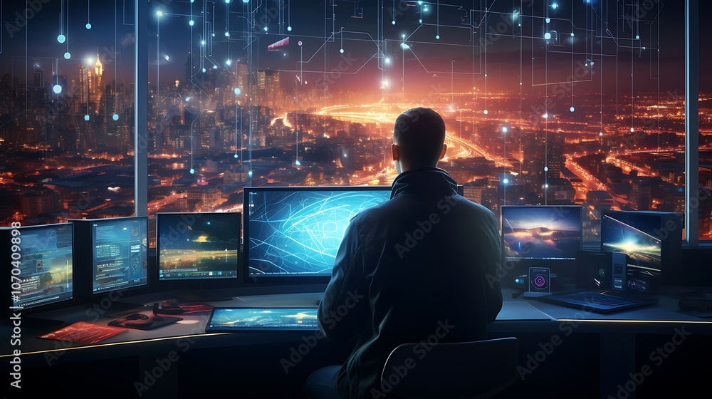 Futuristic Workspace with Minimalist Design and Cutting-Edge Technological Features
Futuristic Workspace with Minimalist Design and Cutting-Edge Technological Features