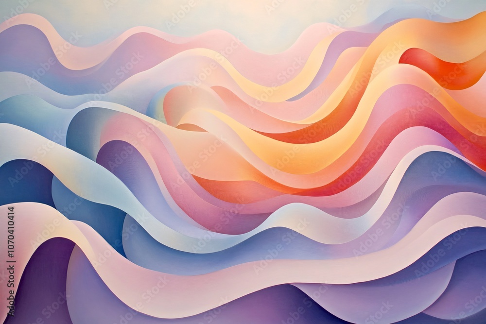 Obraz premium Flowing Pastel Abstract Composition with Smooth Lines