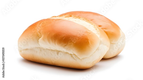 Close-Up Shot of a Plain Hot Dog Bun with Two Pieces | Soft Baked Buns, Classic Snack, Fast Food Essential, Grilled Sausage Bun, Ready for Toppings