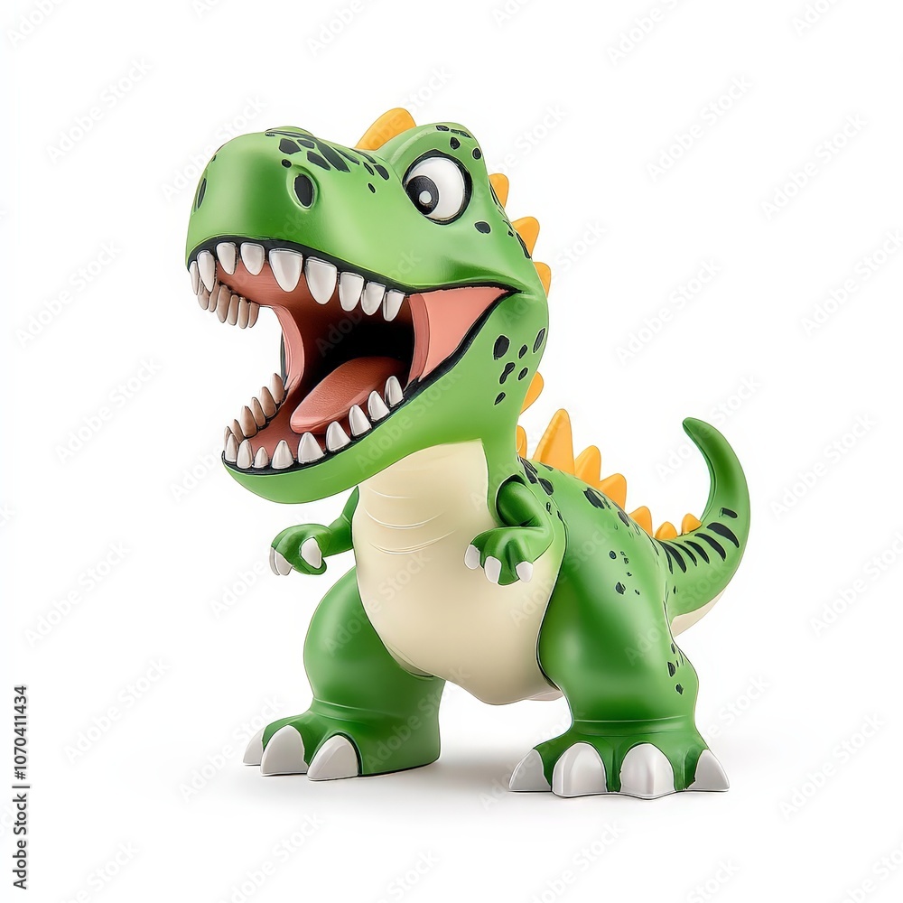 Fototapeta premium Colorful 2D Cartoon Dinosaur Toy Illustration
