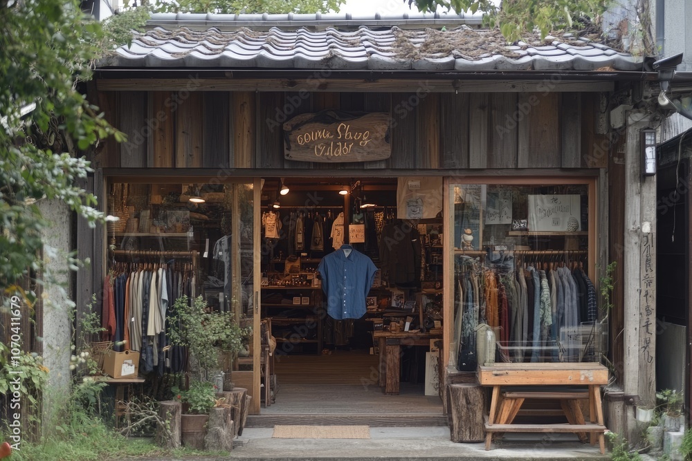 Quaint japanese clothing store embraces rustic charm in traditional setting Quaint japanese clothing store embraces rustic charm in traditional setting