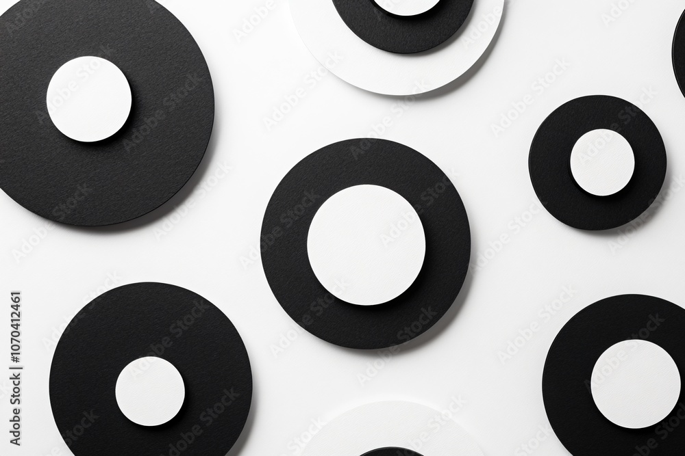 Black and White Geometric Concentric Circles Layout Black and White Geometric Concentric Circles Layout