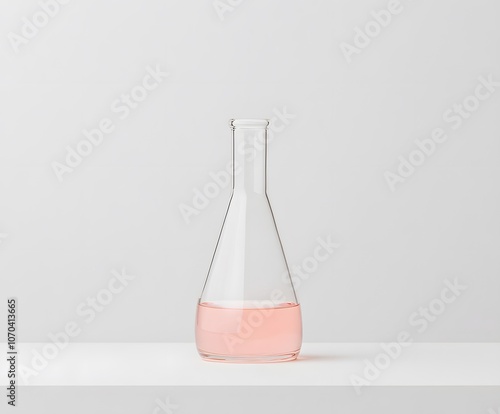 Chemical Flask on Table | Laboratory Equipment, Scientific Research, Experiment Setup, Glassware, Chemistry Studies, Professional Workspace