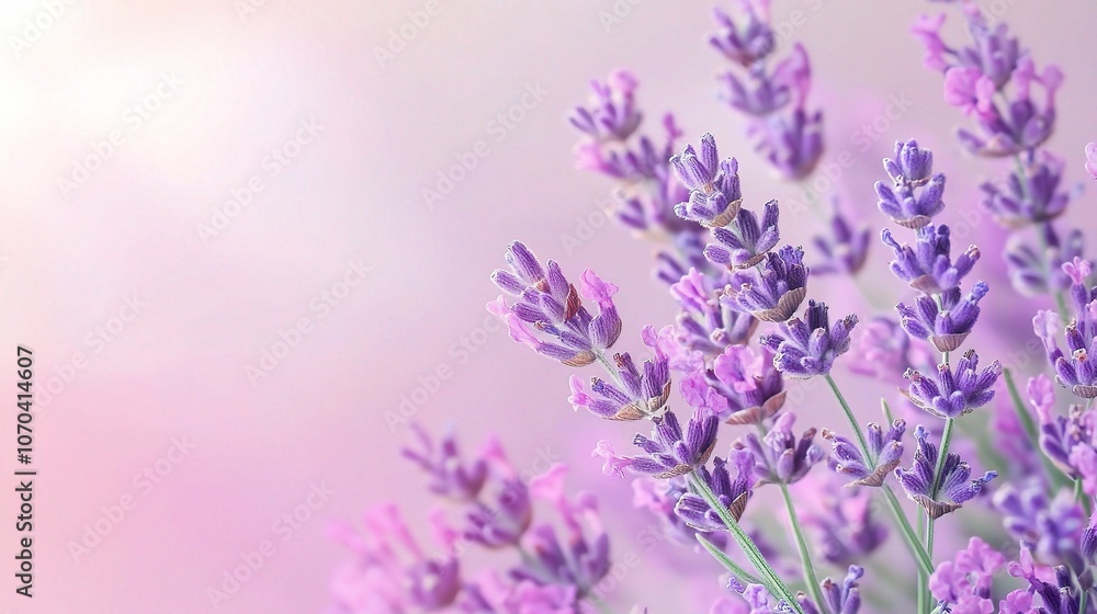 Lavender Blossoms on Soft Gradient Background