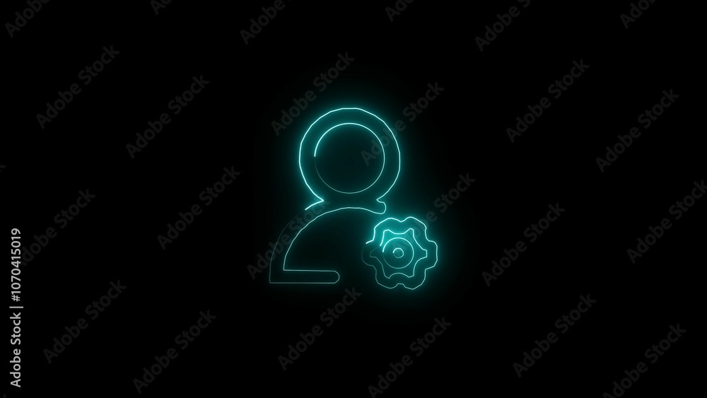 Neon account setting icon animated. Neon account setting icon animated.