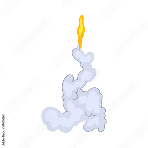 propulsion rocket smoke trail cartoon. fire speed, exhaust plume, trajectory boost propulsion rocket smoke trail sign. isolated symbol vector illustration