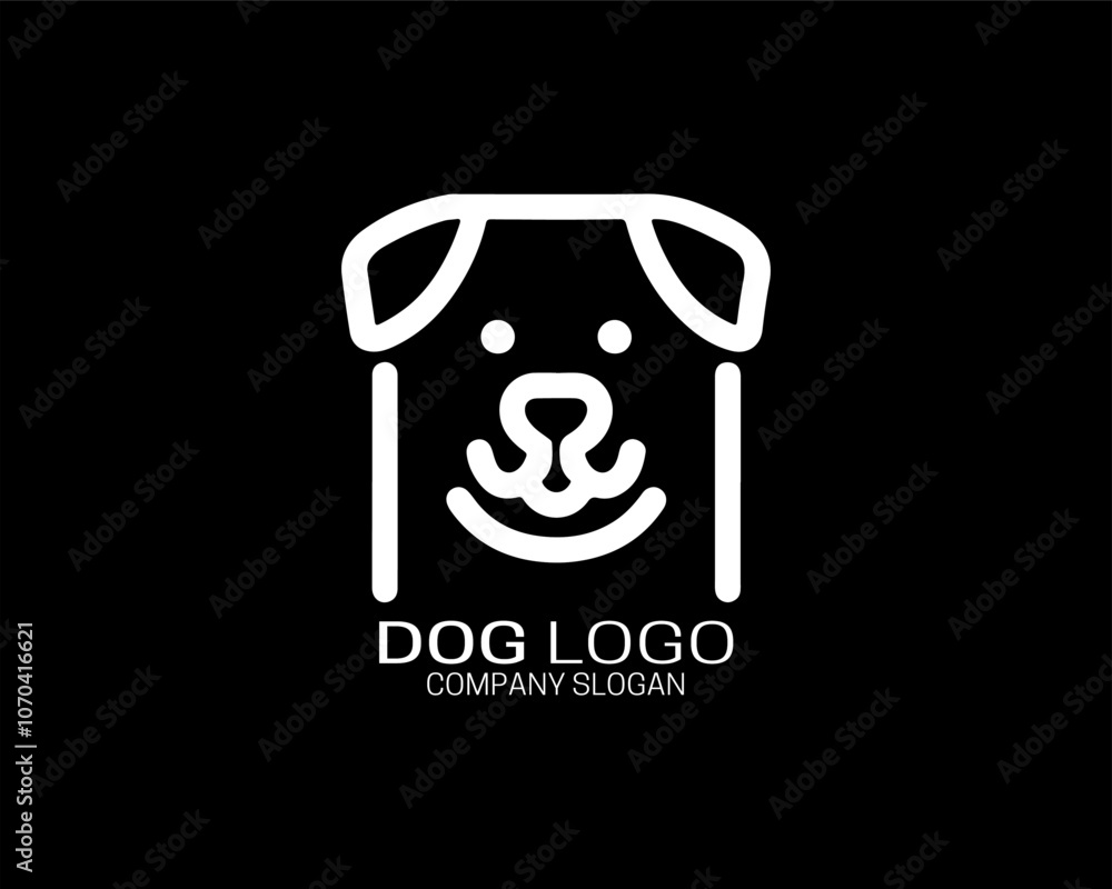 Dog lines outline logo design icon symbol vector illustration. Dog lines outline logo design icon symbol vector illustration.
