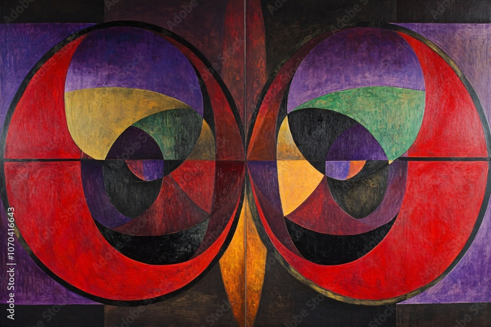 Fototapeta premium Abstract Symmetrical Design with Overlapping Shapes