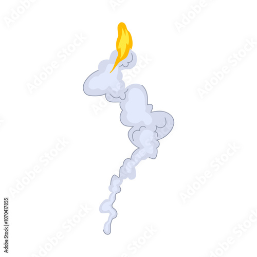 space rocket smoke trail cartoon. launch propulsion, fire speed, exhaust plume space rocket smoke trail sign. isolated symbol vector illustration