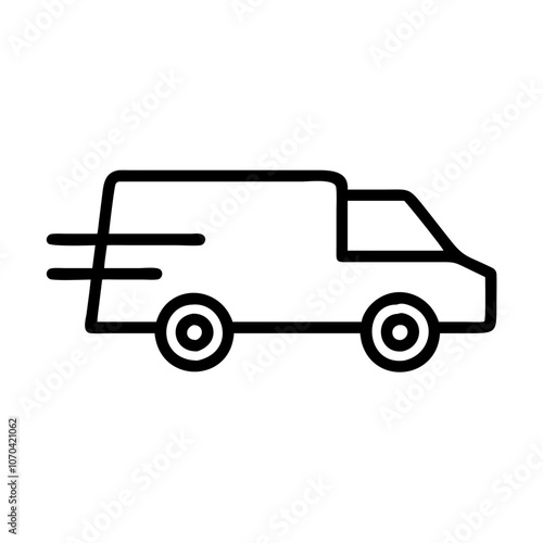 Fast moving delivery car icon