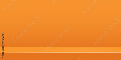 Limbo orange background. Abstract red yellow gradient backdrop. Color wall of studio, room, stand for product display or photo. Modern banner with empty place for advertising text. Vector illustration