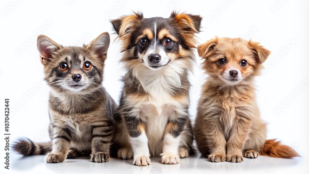 Funny Raccoon Cat Puppy Trio - High Depth of Field Funny Raccoon Cat Puppy Trio - High Depth of Field