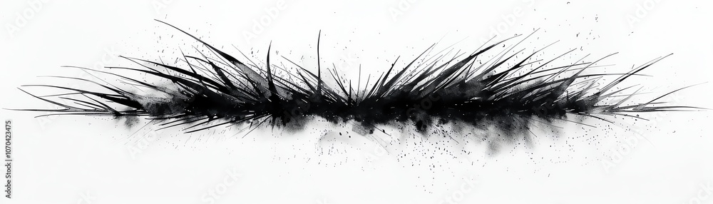 A rice plant drawing, farming element, ink sketch, monochrome, isolated on white background A rice plant drawing, farming element, ink sketch, monochrome, isolated on white background