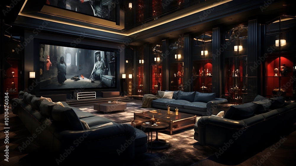 Opulent Grandiose Theater Room Showcasing Stunning Architecture and Lavish Details
Opulent Grandiose Theater Room Showcasing Stunning Architecture and Lavish Details