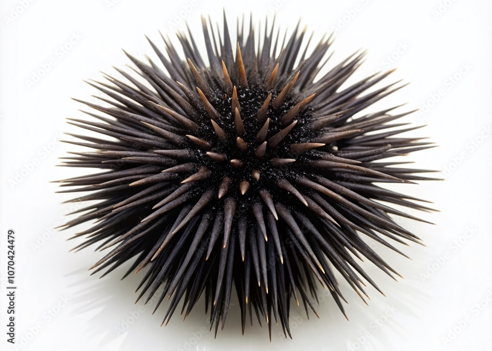 Obraz premium High-angle close-up of a solitary black sea urchin.