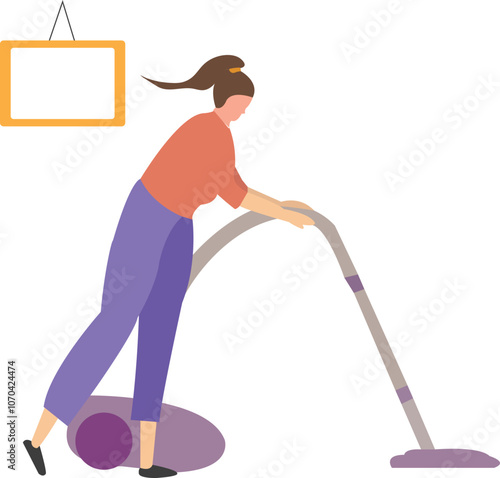 Woman At Home Activities Illustration Versi