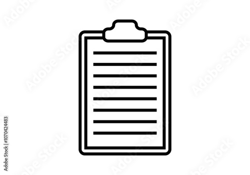 Icono negro de portapapeles con documento