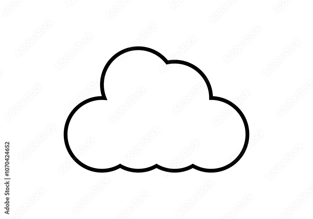 Icono negro de nube en fondo blanco Icono negro de nube en fondo blanco