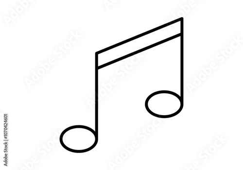 Icono negro de nota musical en fondo blanco