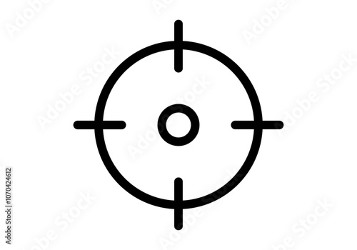 Icono negro de mirilla de objetivo

