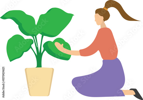 Woman At Home Activities Illustration Versi