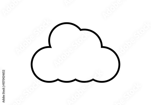Icono negro de nube en fondo blanco