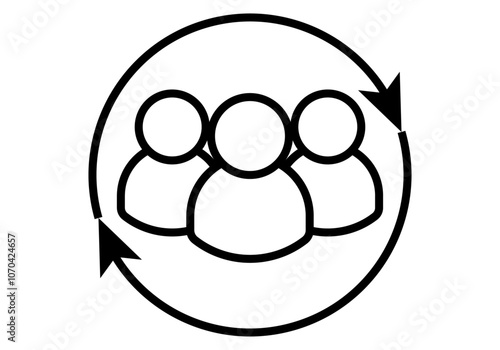 Icono negro de retroalimentación en grupo de trabajo
