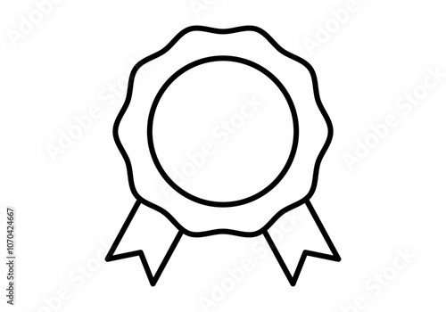 Icono negro de sello y emblema vacío