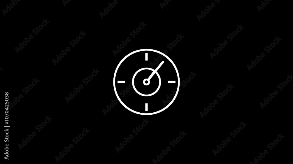 wall clock 3d icon animation. Clock Time lapse Greenscreen Alpha Loop. Animated alarm clock object. Traditional twin bell timepiece. 