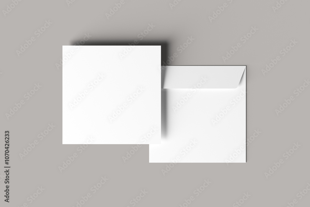 Square Card with Envelope Mockup Square Card with Envelope Mockup