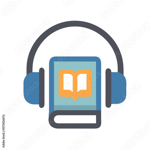 Book with headphones icon for audiobook resources

