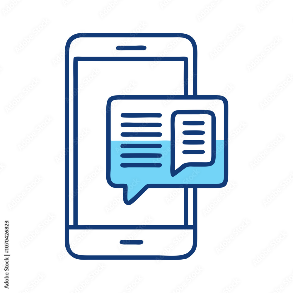 Smartphone with chat bubble and book icon for digital reading
Smartphone with chat bubble and book icon for digital reading