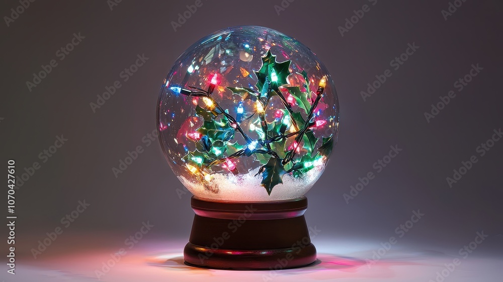 Glass Christmas ball on a stand. Selective focus Glass Christmas ball on a stand. Selective focus