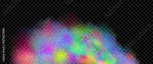 Background of an explosion of colorful smoke clouds.Multicolor fog with blue and yellow particles.Explosions of color powder.