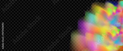 Background of an explosion of colorful smoke clouds.Multicolor fog with blue and yellow particles.Explosions of color powder.