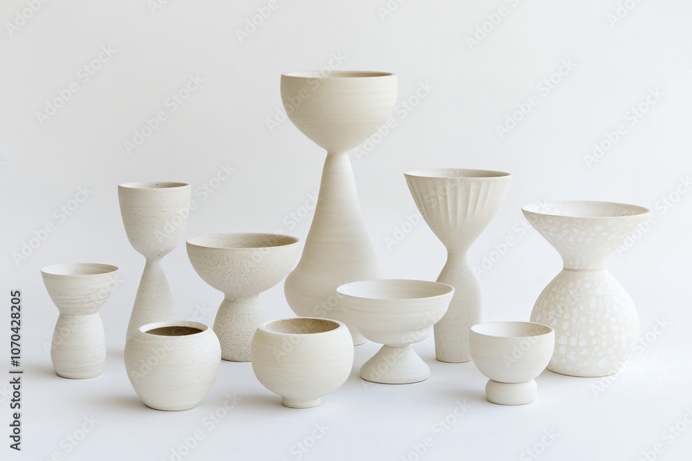 Soft Minimalist Ceramic Vase Composition Soft Minimalist Ceramic Vase Composition