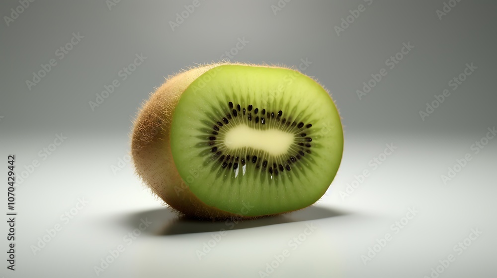 Fresh Half-Chopped Kiwi with Vibrant Green and Black Seeds
Fresh Half-Chopped Kiwi with Vibrant Green and Black Seeds