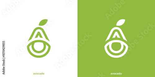 Avocado Logo. Abstract Letter A for Avocado with Minimalist Modern Style. Fruits Juice Logo, Icon, Symbol, Vector, Design Inspiration.