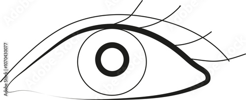 Occhio line art Black and White