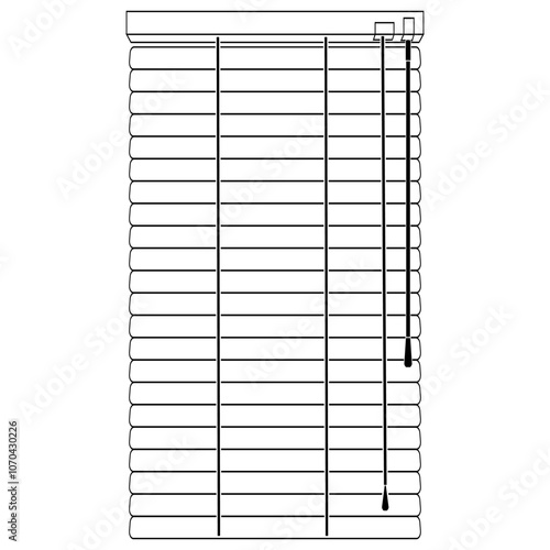 horizontal blinds on a white background