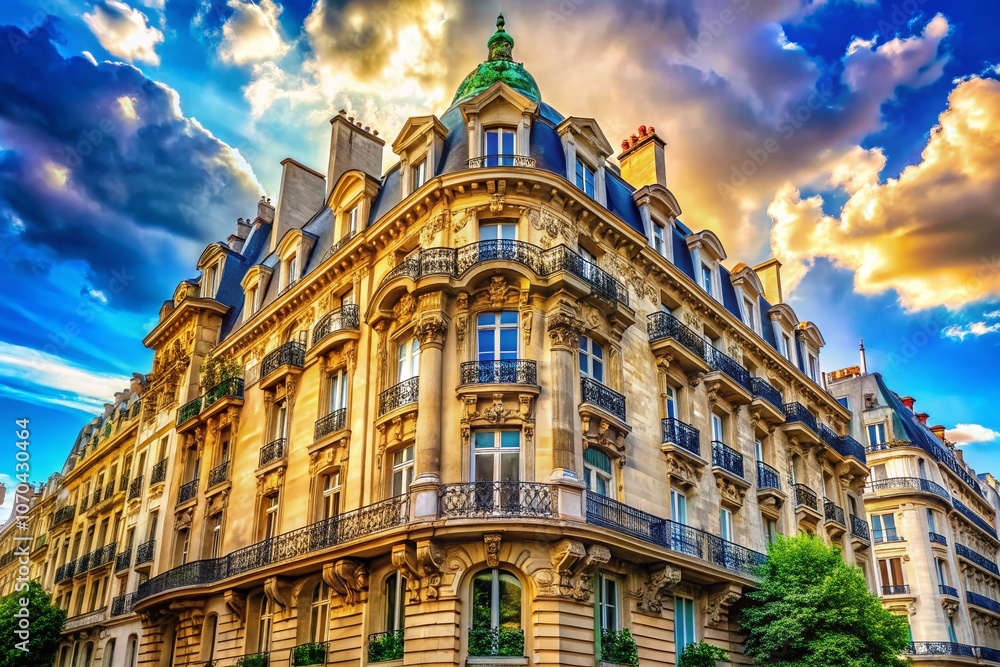 ## Parisian Architecture - Haussmannian Buildings with Copy Space ## Parisian Architecture - Haussmannian Buildings with Copy Space