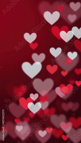 Valentine's day Pink Red Animation Hearts Greeting love hearts. Festive of bokeh, sparkles, hearts for Valentine's day, Valentines day, Wedding anniversary background