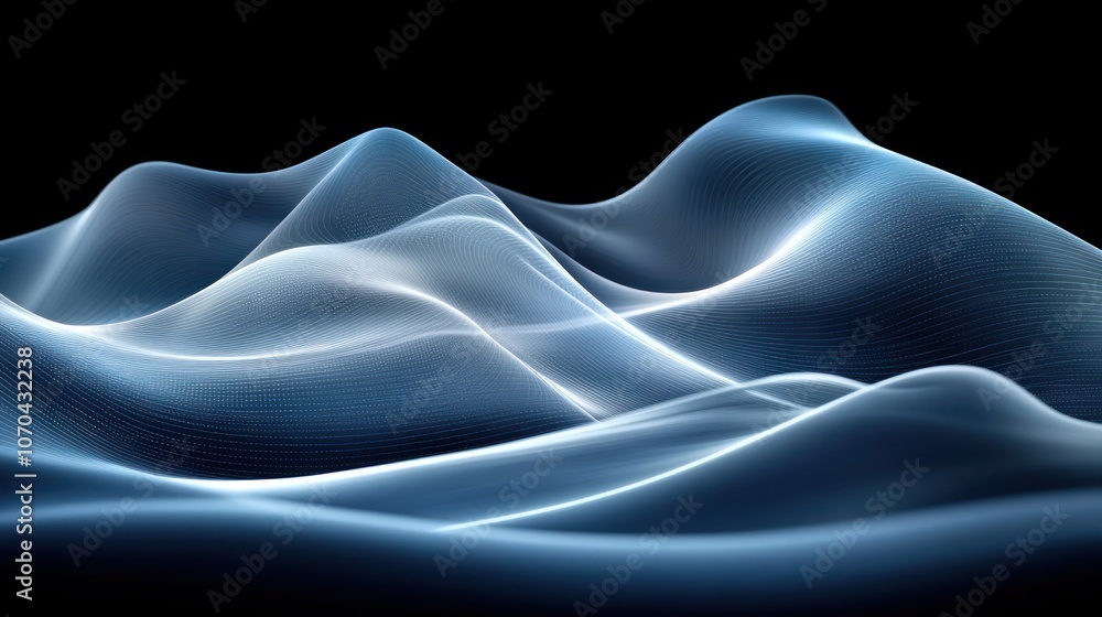 Fototapeta premium Abstract blue and white wave background.