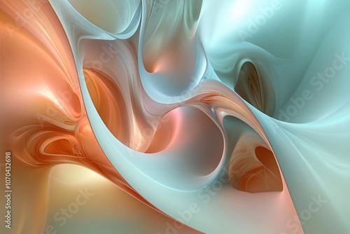 Wallpaper Mural Organic Shapes in Muted Tones Creating Flowing Patterns Torontodigital.ca