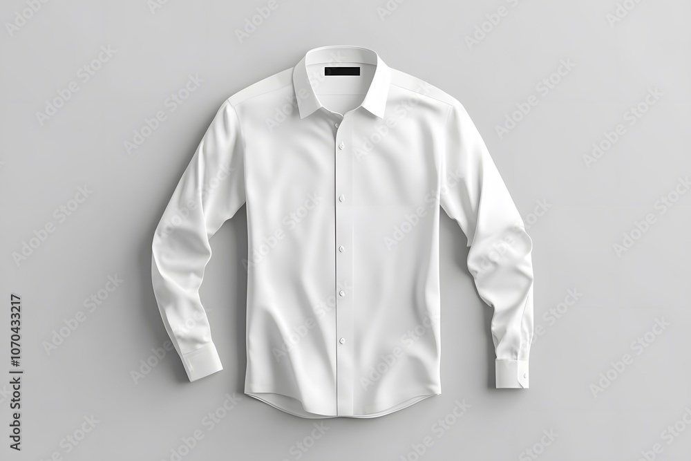 Blank white classic shirt mockup, front view, gray background, 3d rendering. Empty casual blouse for men uniform mock up. Clear fabric formal dress shirt with cuff template.
Blank white classic shirt mockup, front view, gray background, 3d rendering. Empty casual blouse for men uniform mock up. Clear fabric formal dress shirt with cuff template.