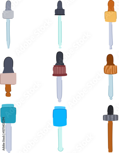 serum dropper set cartoon. beauty hydration, antiaging vitamin, elixir glow serum dropper sign. isolated symbol vector illustration