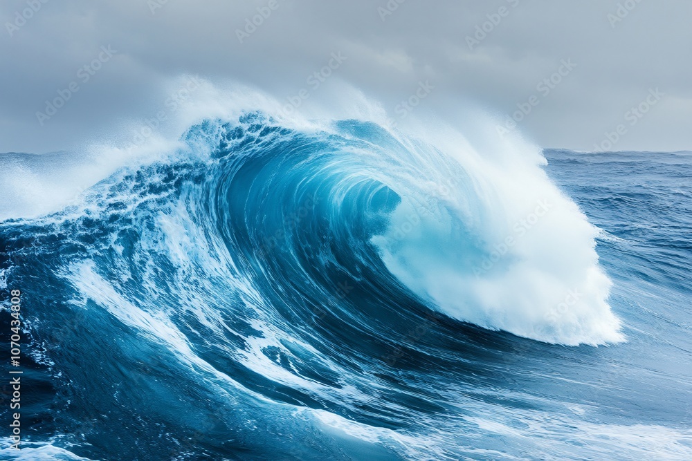 Serene Ocean Wave in Muted Tones Serene Ocean Wave in Muted Tones
