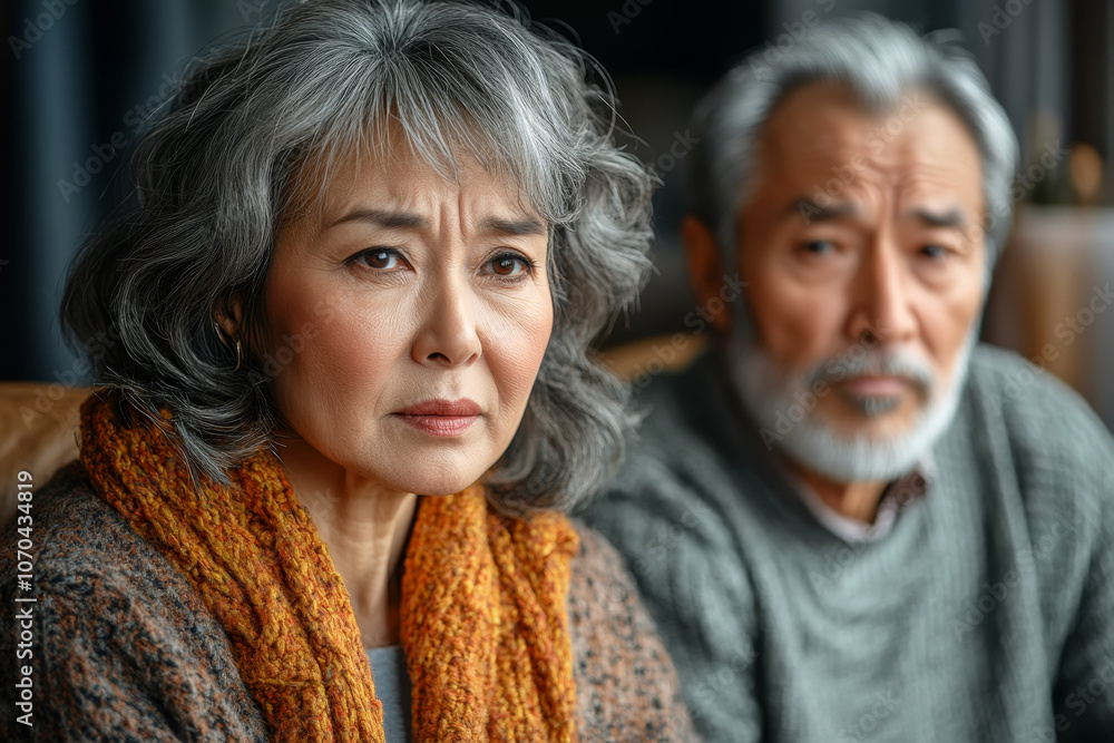 Asian Couple Relaxing Together in a Warm, Tranquil Setting After a Therapy Session Asian Couple Relaxing Together in a Warm, Tranquil Setting After a Therapy Session